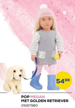 Aanbiedingen Pop megan met golden retriever - Our Generation  - Geldig van 21/10/2022 tot 07/12/2022 bij Supra Bazar