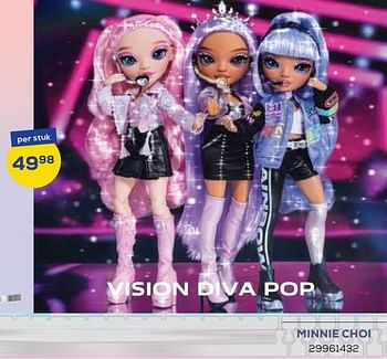 Aanbiedingen Vision diva pop minnie choi - Rainbow High - Geldig van 21/10/2022 tot 07/12/2022 bij Supra Bazar