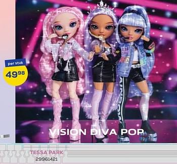 Aanbiedingen Vision diva pop tessa park - Rainbow High - Geldig van 21/10/2022 tot 07/12/2022 bij Supra Bazar