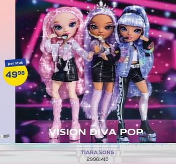 Aanbiedingen Vision diva pop tiara song - Rainbow High - Geldig van 21/10/2022 tot 07/12/2022 bij Supra Bazar