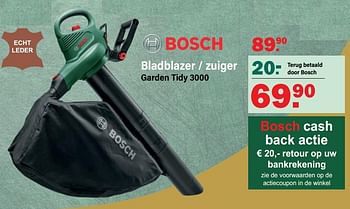 Aanbiedingen Bosch bladblazer - zuiger garden tidy 3000 - Bosch - Geldig van 17/10/2022 tot 05/11/2022 bij Van Cranenbroek