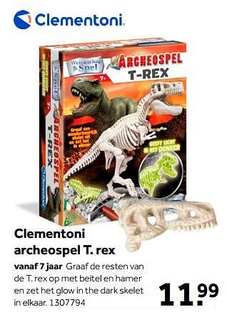 Aanbiedingen Clementoni archeospel t. rex - Clementoni - Geldig van 01/10/2022 tot 05/12/2022 bij Intertoys