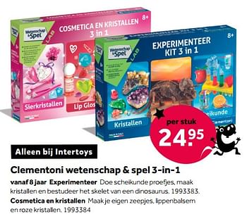 Aanbiedingen Clementoni wetenschap + spel 3-in-1 - Clementoni - Geldig van 01/10/2022 tot 05/12/2022 bij Intertoys