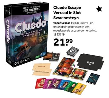 Aanbiedingen Cluedo escape verraad in slot swaenesteyn - Hasbro - Geldig van 01/10/2022 tot 05/12/2022 bij Intertoys