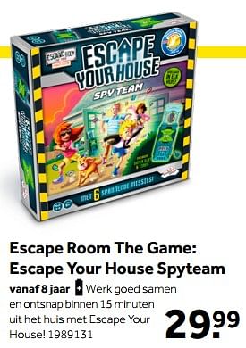 Aanbiedingen Escape room the game: escape your house spyteam - Identity Games - Geldig van 01/10/2022 tot 05/12/2022 bij Intertoys