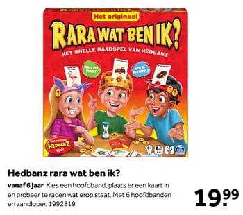 Aanbiedingen Hedbanz rara wat ben ik? - Spin Master - Geldig van 01/10/2022 tot 05/12/2022 bij Intertoys