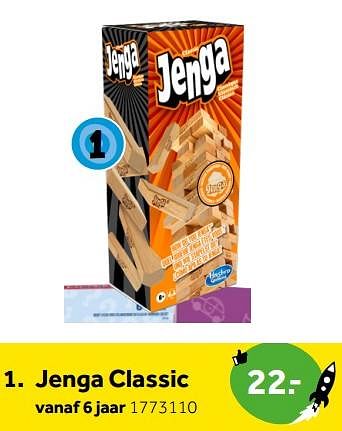 Aanbiedingen Jenga classic - Hasbro - Geldig van 01/10/2022 tot 05/12/2022 bij Intertoys