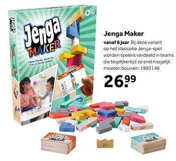 Aanbiedingen Jenga maker - Hasbro - Geldig van 01/10/2022 tot 05/12/2022 bij Intertoys