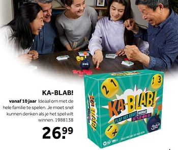 Aanbiedingen Ka-blab! - Hasbro - Geldig van 01/10/2022 tot 05/12/2022 bij Intertoys