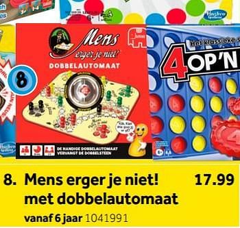 Aanbiedingen Mens erger je niet! met dobbelautomaat - Jumbo - Geldig van 01/10/2022 tot 05/12/2022 bij Intertoys