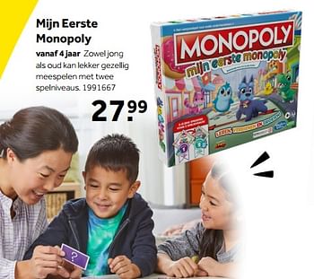 Aanbiedingen Mijn eerste monopoly - Hasbro - Geldig van 01/10/2022 tot 05/12/2022 bij Intertoys