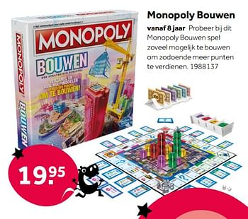 Aanbiedingen Monopoly bouwen - Hasbro - Geldig van 01/10/2022 tot 05/12/2022 bij Intertoys