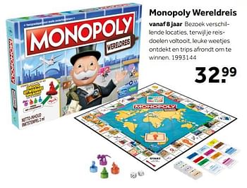 Aanbiedingen Monopoly wereldreis - Hasbro - Geldig van 01/10/2022 tot 05/12/2022 bij Intertoys