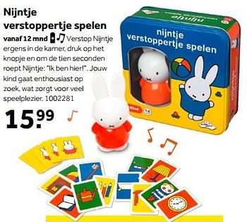 Aanbiedingen Nijntje verstoppertje spelen - Identity Games - Geldig van 01/10/2022 tot 05/12/2022 bij Intertoys