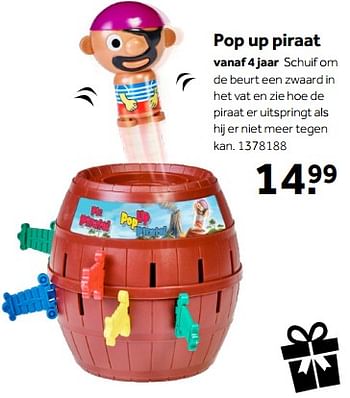 Aanbiedingen Pop up piraat - Tomy - Geldig van 01/10/2022 tot 05/12/2022 bij Intertoys