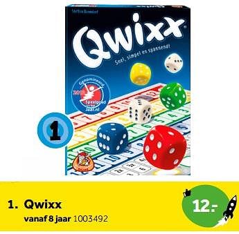 Aanbiedingen Qwixx - White Goblin Games - Geldig van 01/10/2022 tot 05/12/2022 bij Intertoys