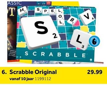 Aanbiedingen Scrabble original - Mattel - Geldig van 01/10/2022 tot 05/12/2022 bij Intertoys