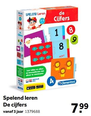 Aanbiedingen Spelend leren de cijfers - Clementoni - Geldig van 01/10/2022 tot 05/12/2022 bij Intertoys