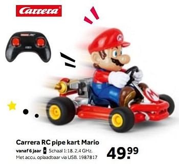 Aanbiedingen Carrera rc pipe kart mario - Carrera - Geldig van 01/10/2022 tot 05/12/2022 bij Intertoys