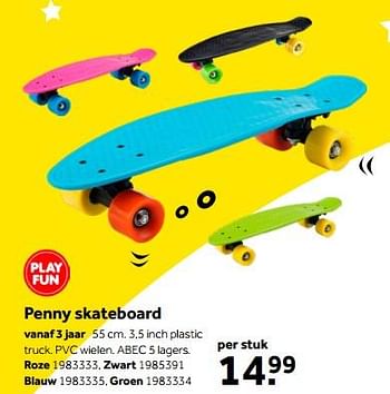 Aanbiedingen Penny skateboard - Playfun - Geldig van 01/10/2022 tot 05/12/2022 bij Intertoys