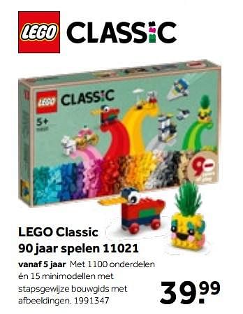 Aanbiedingen Lego classic 90 jaar spelen 11021 - Lego - Geldig van 01/10/2022 tot 05/12/2022 bij Intertoys