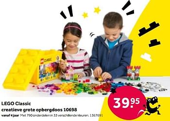 Aanbiedingen Lego classic creatieve grote opbergdoos 10698 - Lego - Geldig van 01/10/2022 tot 05/12/2022 bij Intertoys