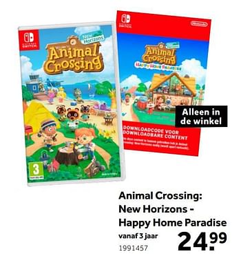 Aanbiedingen Animal crossing: new horizons - happy home paradise - Nintendo - Geldig van 01/10/2022 tot 05/12/2022 bij Intertoys
