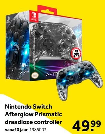 Aanbiedingen Nintendo switch afterglow prismatic draadloze controller - Nintendo - Geldig van 01/10/2022 tot 05/12/2022 bij Intertoys