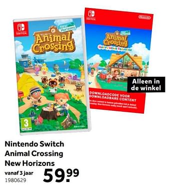 Aanbiedingen Nintendo switch animal crossing new horizons - Nintendo - Geldig van 01/10/2022 tot 05/12/2022 bij Intertoys