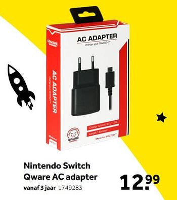 Aanbiedingen Nintendo switch qware ac adapter - Nintendo - Geldig van 01/10/2022 tot 05/12/2022 bij Intertoys