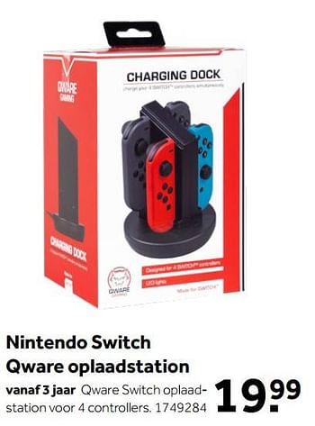 Aanbiedingen Nintendo switch qware oplaadstation - Nintendo - Geldig van 01/10/2022 tot 05/12/2022 bij Intertoys