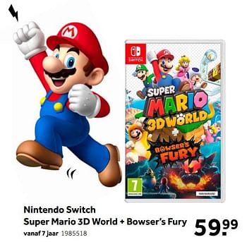 Aanbiedingen Nintendo switch super mario 3d world + bowser’s fury - Nintendo - Geldig van 01/10/2022 tot 05/12/2022 bij Intertoys