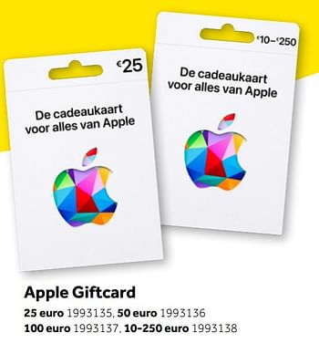 Aanbiedingen Apple giftcard - Apple - Geldig van 01/10/2022 tot 05/12/2022 bij Intertoys