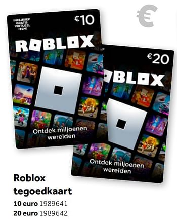 Aanbiedingen Roblox tegoedkaart - Roblox - Geldig van 01/10/2022 tot 05/12/2022 bij Intertoys