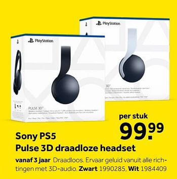 Aanbiedingen Sony ps5 pulse 3d draadloze headset - Sony - Geldig van 01/10/2022 tot 05/12/2022 bij Intertoys