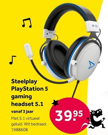 Aanbiedingen Steelplay playstation 5 gaming headset 5.1 - Steelplay - Geldig van 01/10/2022 tot 05/12/2022 bij Intertoys