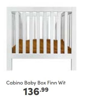 Aanbiedingen Cabino baby box finn wit - Cabino - Geldig van 23/10/2022 tot 29/10/2022 bij Baby & Tiener Megastore