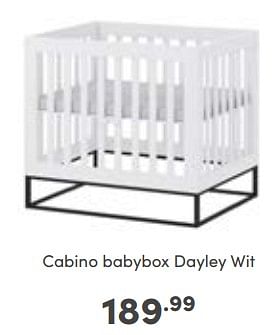 Aanbiedingen Cabino babybox dayley wit - Cabino - Geldig van 23/10/2022 tot 29/10/2022 bij Baby & Tiener Megastore
