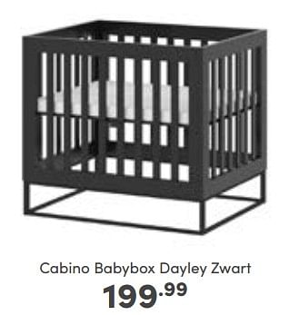 Aanbiedingen Cabino babybox dayley zwart - Cabino - Geldig van 23/10/2022 tot 29/10/2022 bij Baby & Tiener Megastore