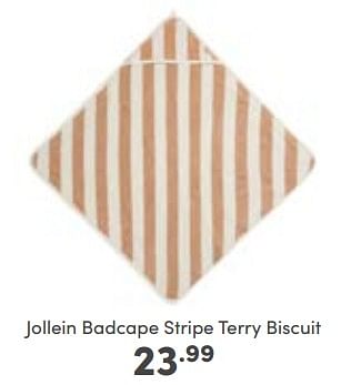 Aanbiedingen Jollein badcape stripe terry biscuit - Jollein - Geldig van 23/10/2022 tot 29/10/2022 bij Baby & Tiener Megastore