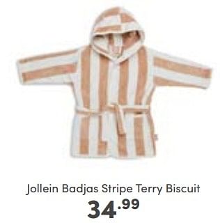 Aanbiedingen Jollein badjas stripe terry biscuit - Jollein - Geldig van 23/10/2022 tot 29/10/2022 bij Baby & Tiener Megastore