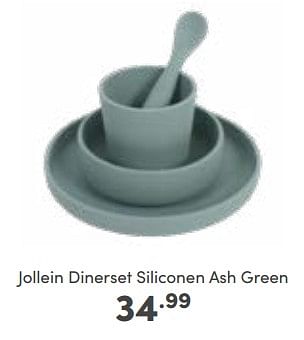 Aanbiedingen Jollein dinerset siliconen ash green - Jollein - Geldig van 23/10/2022 tot 29/10/2022 bij Baby & Tiener Megastore
