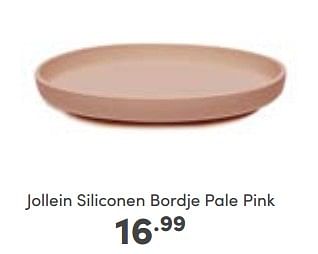 Aanbiedingen Jollein siliconen bordje pale pink - Jollein - Geldig van 23/10/2022 tot 29/10/2022 bij Baby & Tiener Megastore
