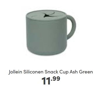 Aanbiedingen Jollein siliconen snack cup ash green - Jollein - Geldig van 23/10/2022 tot 29/10/2022 bij Baby & Tiener Megastore