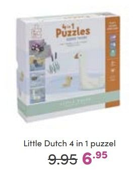 Aanbiedingen Little dutch 4 in 1 puzzel - Little Dutch - Geldig van 23/10/2022 tot 29/10/2022 bij Baby & Tiener Megastore