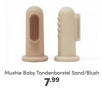 Aanbiedingen Mushie baby tandenborstel sand-blush - Mushie - Geldig van 23/10/2022 tot 29/10/2022 bij Baby & Tiener Megastore