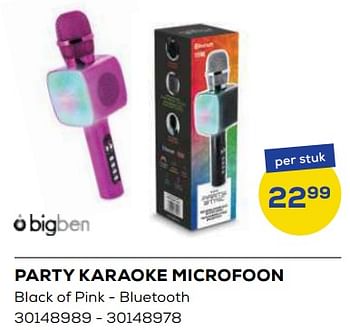 Aanbiedingen Party karaoke microfoon - BIGben - Geldig van 21/10/2022 tot 07/12/2022 bij Supra Bazar