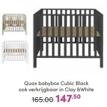 Aanbiedingen Quax babybox cubic black - Quax - Geldig van 23/10/2022 tot 29/10/2022 bij Baby & Tiener Megastore