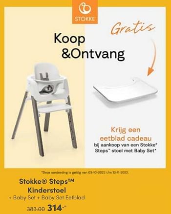 Aanbiedingen Stokke step kinderstoel - Stokke - Geldig van 23/10/2022 tot 29/10/2022 bij Baby & Tiener Megastore