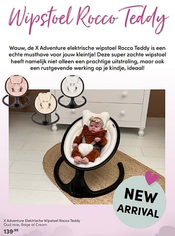 Aanbiedingen X adventure elektrische wipstoel rocco teddy - Xadventure - Geldig van 23/10/2022 tot 29/10/2022 bij Baby & Tiener Megastore